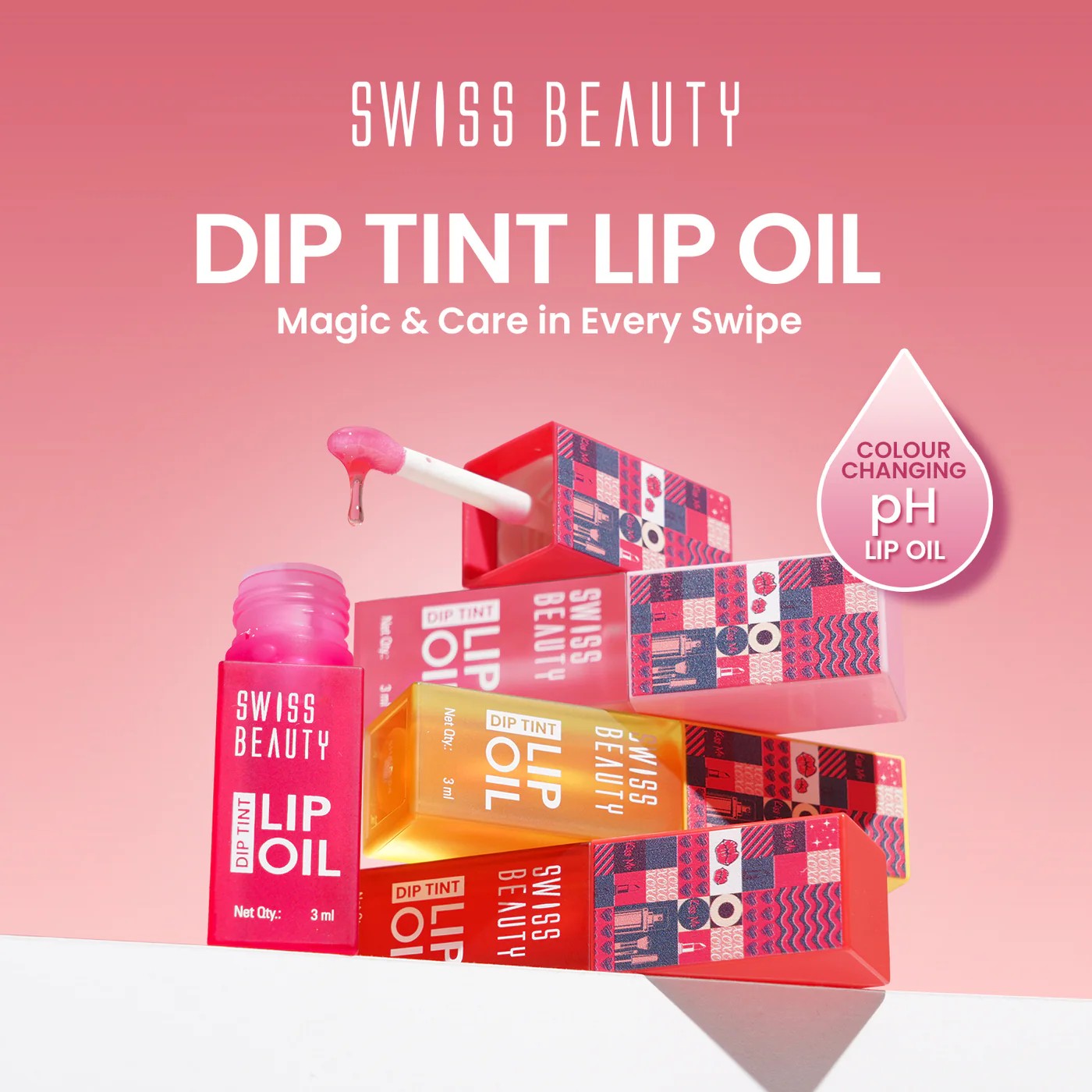 Swiss Beauty Lip Oil Strawberry Dip Tint 3 ml