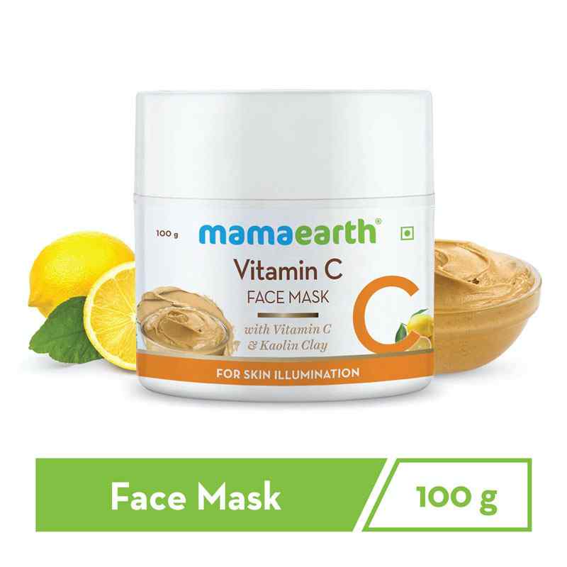 Mamaearth vitamin C face mask with vitamin C & kaolin clay for skin illumination 100 gm - Latest Batch