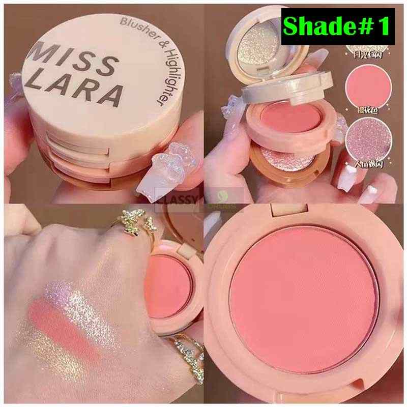 Miss Lara 3 Layer Blusher & Highlighter Shade #1