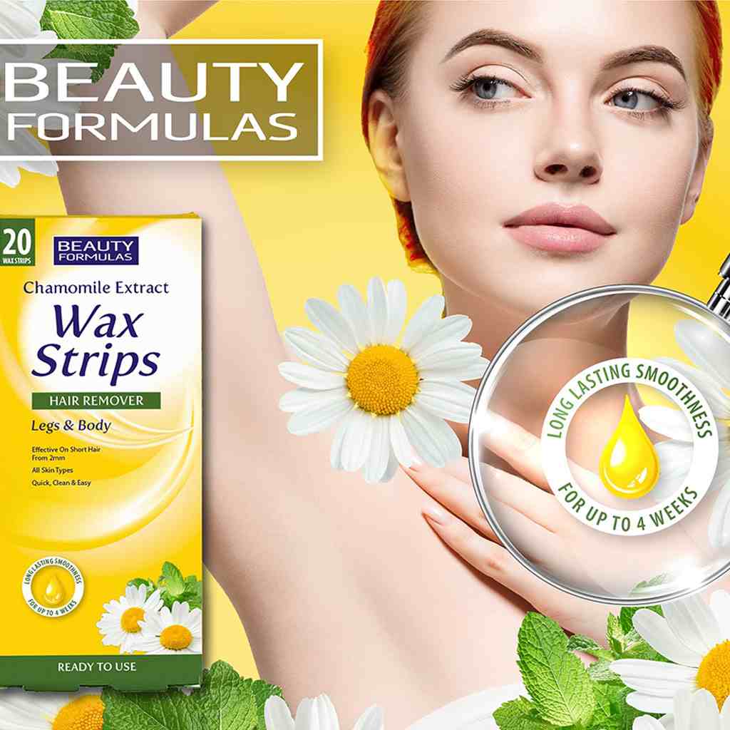 Beauty Formulas Chamomile Extract Hair Removal Wax Strip 20 pcs (C)