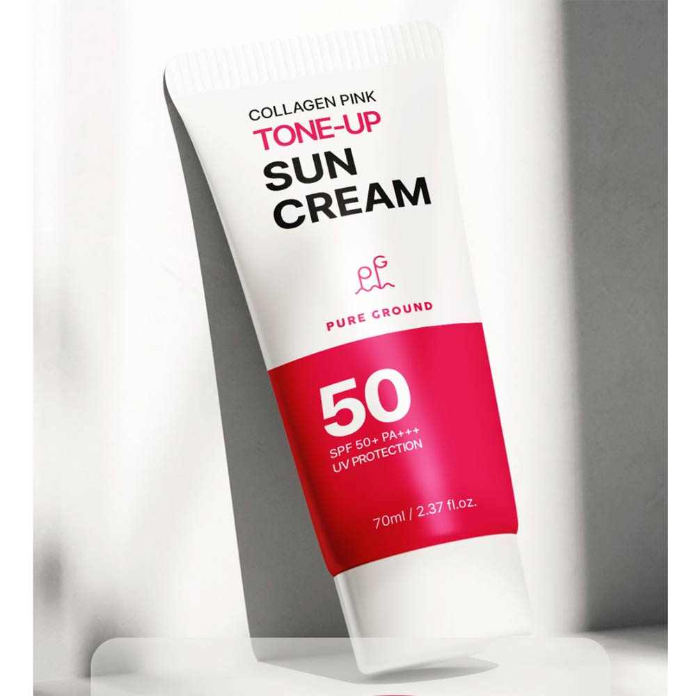 Pure Ground Collagen Pink Tone-Up Sun Cream SPF 50+ PA+++ Un Protection -70ml
