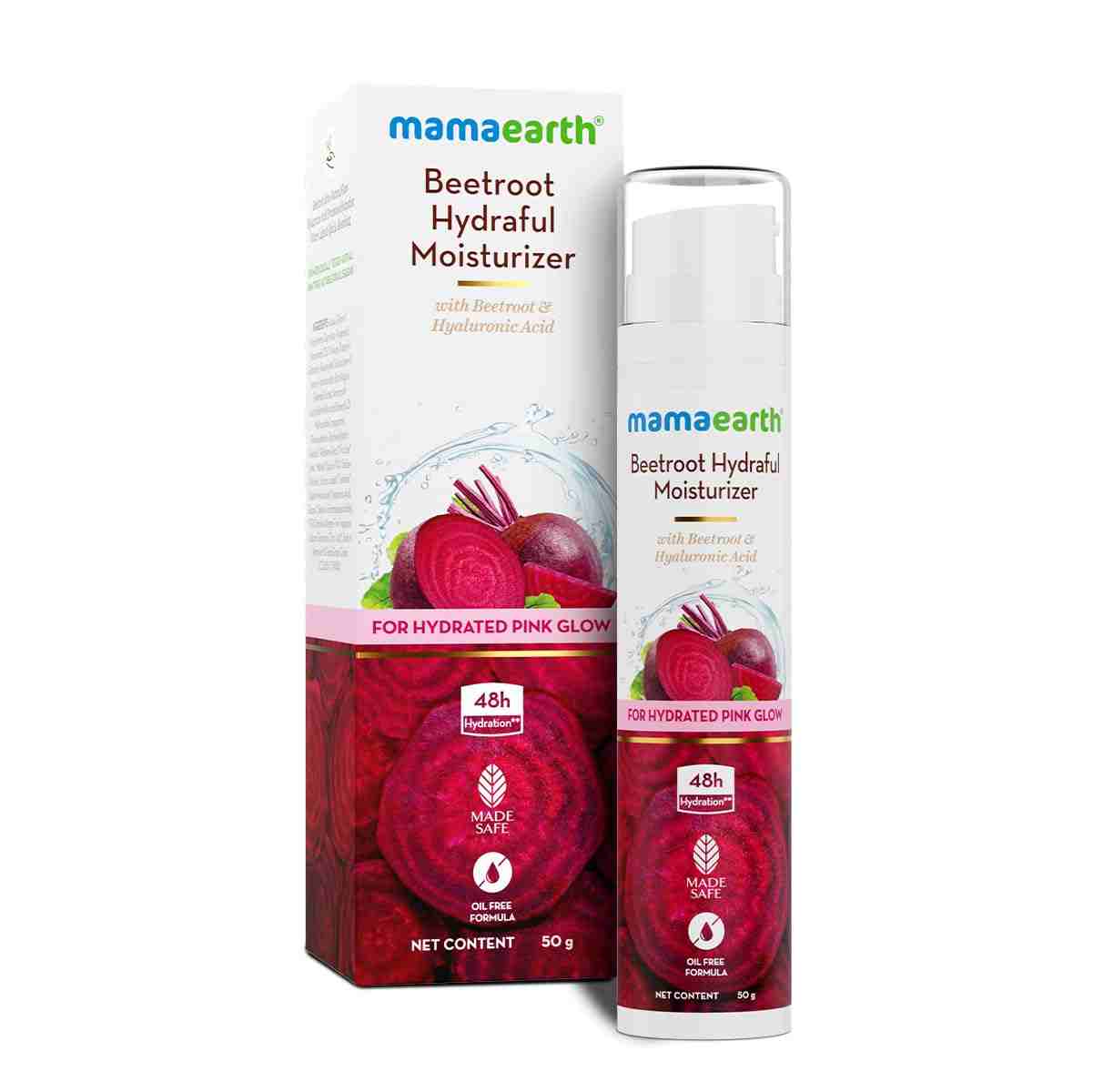 Mamaearth Beetroot Hydraful Moisturizer Lotion With Beetroot&Hyaluronic Acid For Hydrated Pink Glow -50 Ml