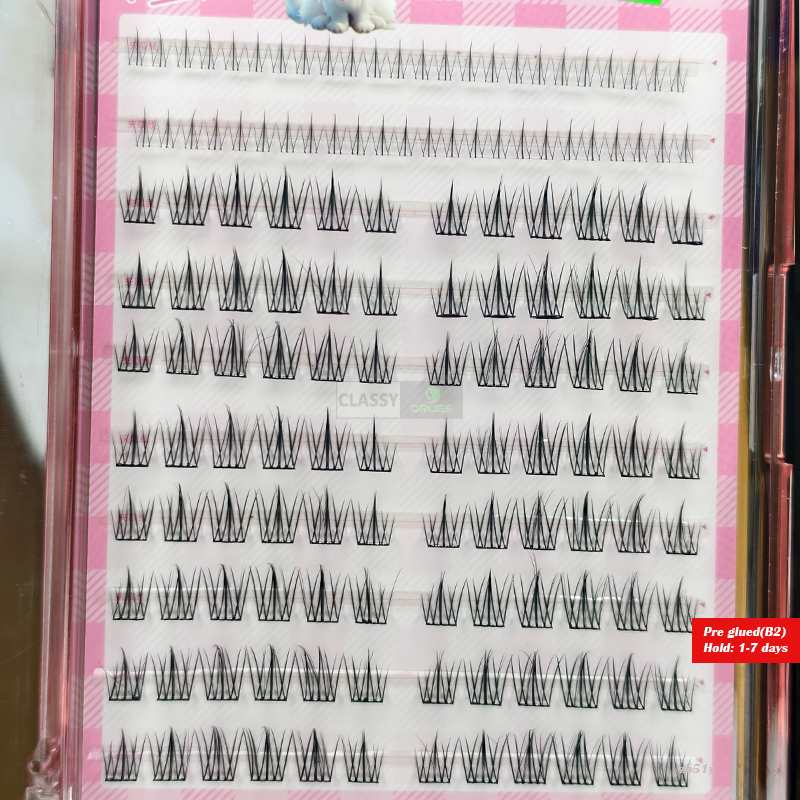 Pre Glued Upper and lower mixed lash - 144 Clusters (10-12 mm) B2