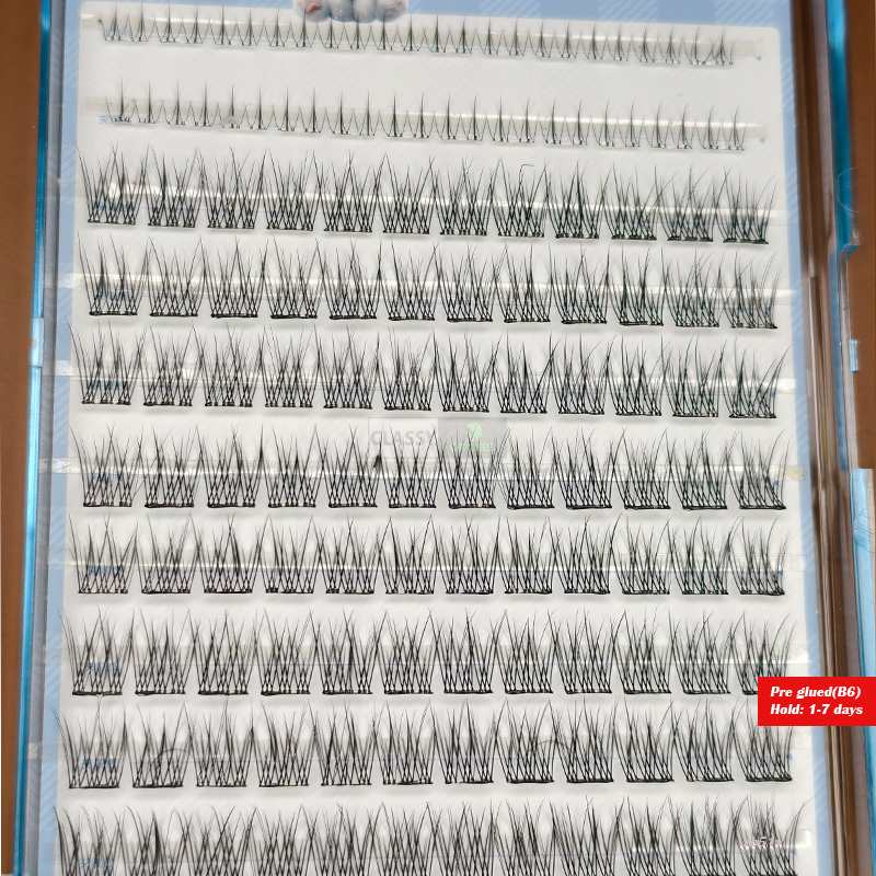 Pre Glued upper and lower mixed lash - 120 Clusters (11-12mm+6mm) B6