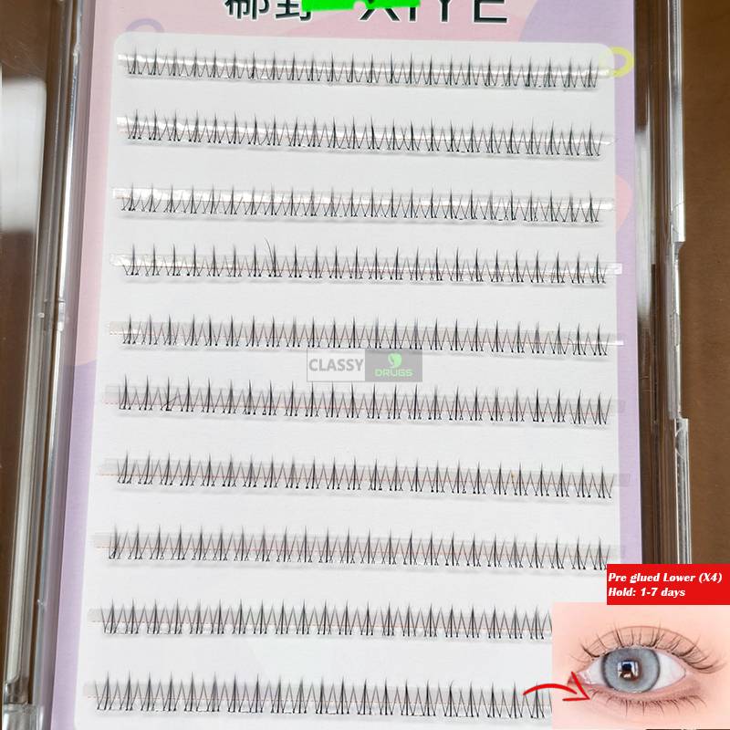 Pre Glued Lower lash 10 large row -X4