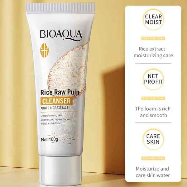 BIOAQUA Deep Cleansing Rice Raw Pulp Foam Facial Cleanser- 100g
