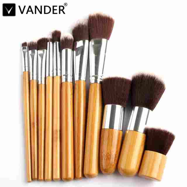 11 PCS Bamboo Makeup Brushes Set