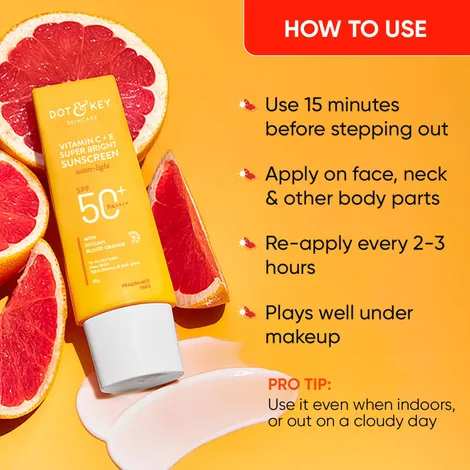 Dot and Key Vitamin C+E Super Bright Sunscreen SPF 50+ PA ++++ 80 ml