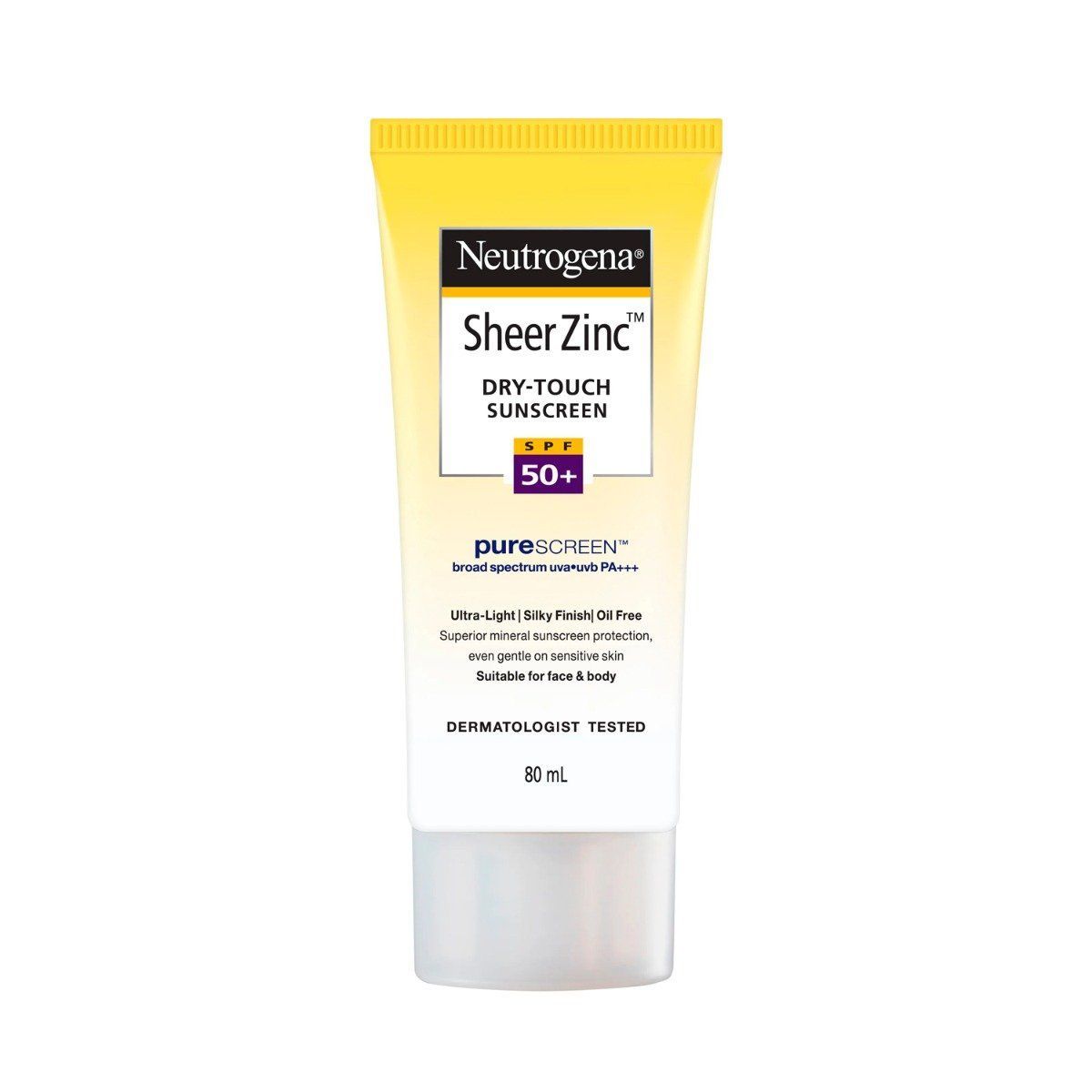 Neutrogena Sheer Zinc Dry Touch Sunscreen SPF 50+ PA++++, 80ml
