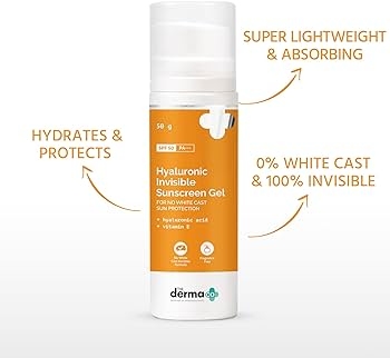 The Derma Co Hyaluronic Invisible Sunscreen Gel for All Skin-50 g
