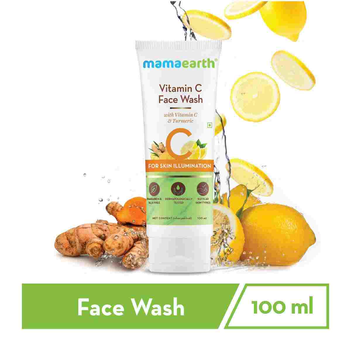 Mamaearth vitamin C face wash with vitamin C and turmeric for skin illumination