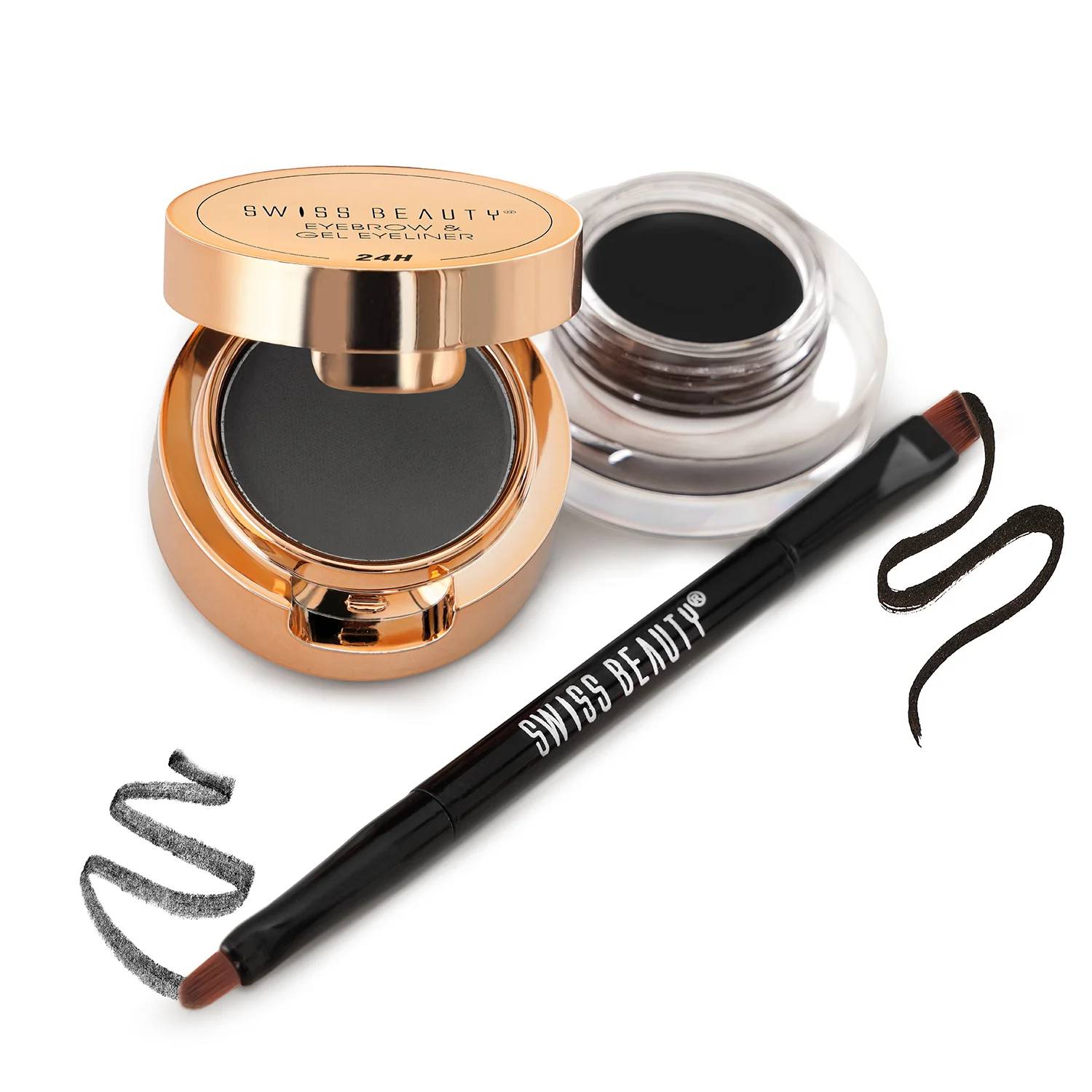 Swiss Beauty Eyebrow & Gel Eyeliner 2 in 1 Black