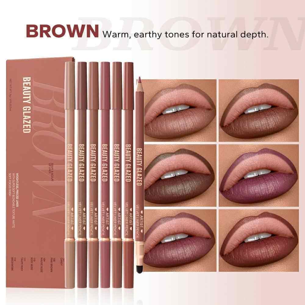 Beauty glazed new lipliner 6 pcs set  B