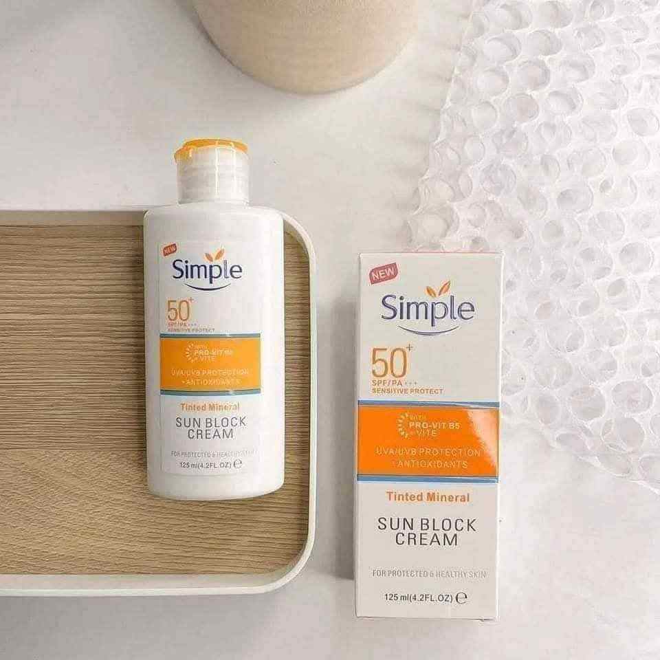 Simple Tinted Mineral Sun Block Cream 125ml