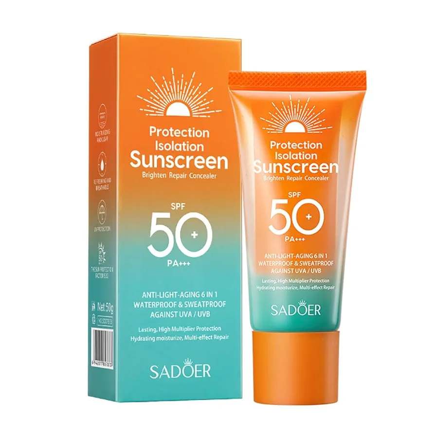 SADOER Protection Isolation SPF 50 PA+++ Sunscreen Cream- 50g