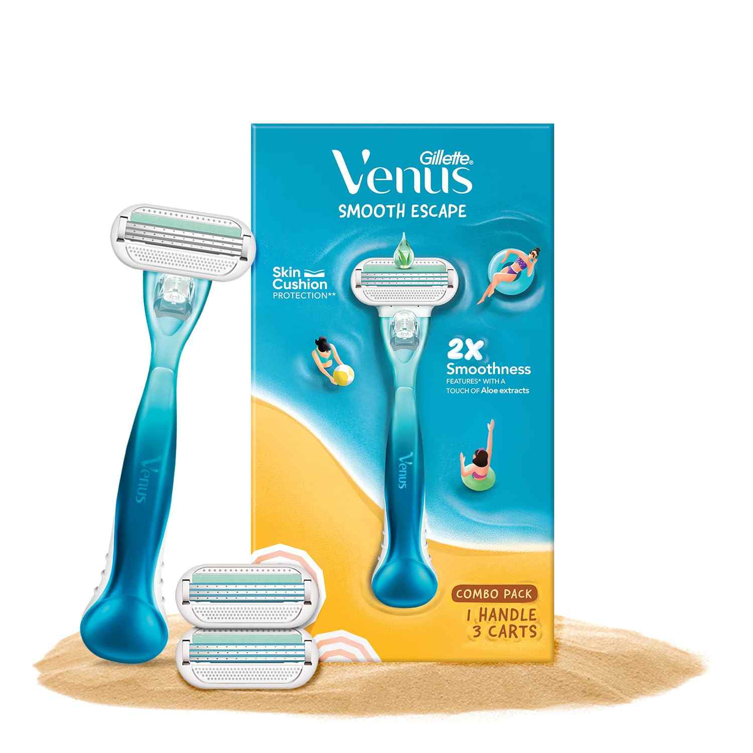 Gillette Venus Aloe Vera Smooth Razor Combo Pack With 2 Refills