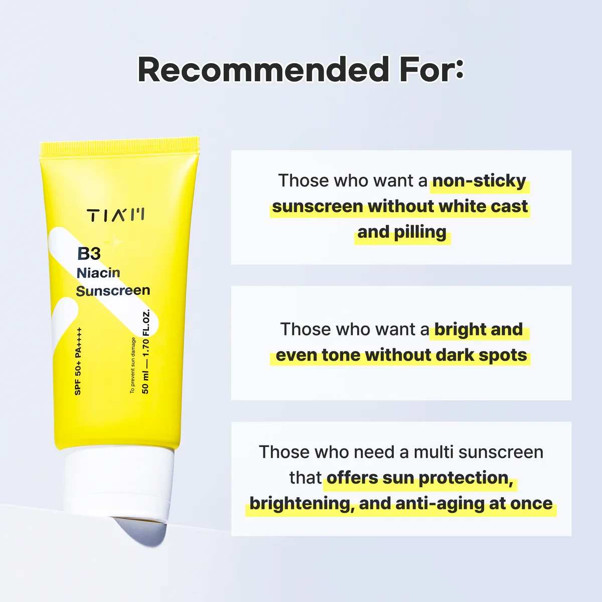 TIAM B3 Niacin Sunscreen 50ml