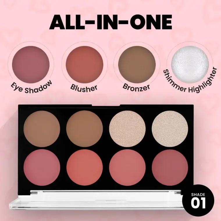 Mars Cosmetics Fantasy Face Palette for Makeup With Blushes #01 (20gm)