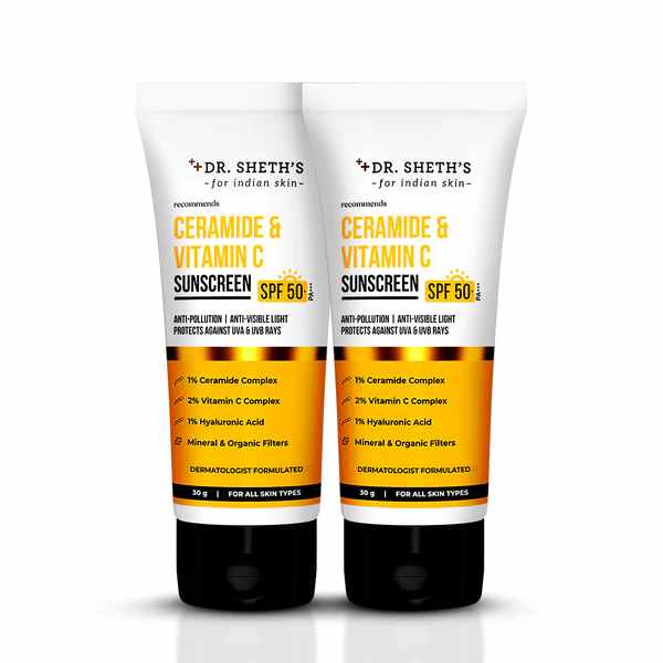 Dr. Sheth's Ceramide & Vitamin C Sunscreen SPF 50+ PA+++ 50gm
