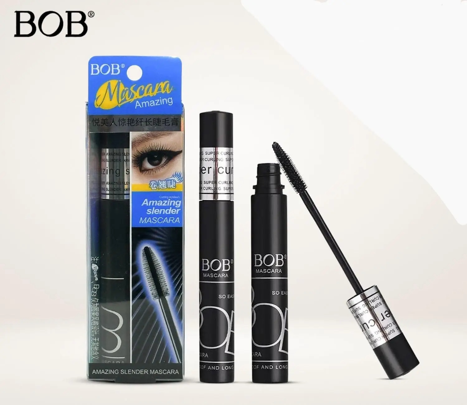 BOB Amazing Slender Waterproof Curling Mascara Black (N)