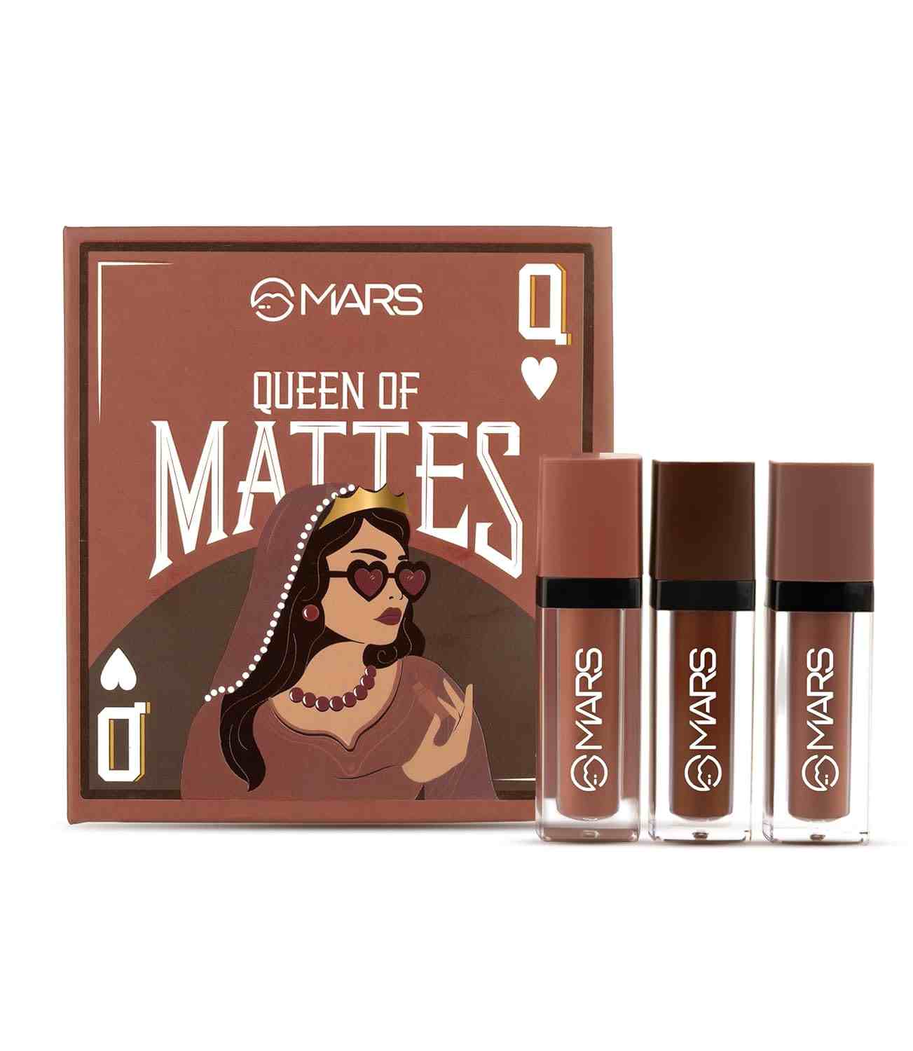 MARS Queen of Mattes Liquid Lipsticks Box Set of 3 (13.5 ml) (BROWNS)