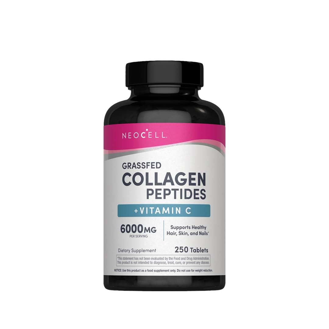 Neocell Grass Fed Collagen Peptides + C 6000mg (per serving), 250 Caplets
