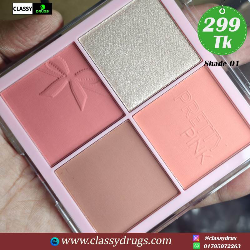 Lead face preaty pink highlighter and blusher Shade 01