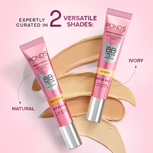 POND'S BB+ Cream, Instant Spot Coverage + Light make up Glow, , 18 g (Indian)