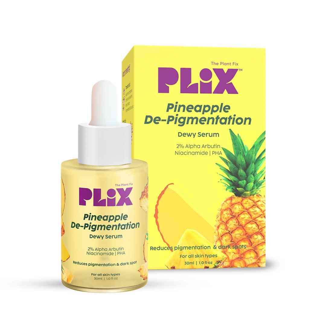 PLiX Pineapple De-Pigmentation Dewy Serum 2% Alpha Arbutin|Niacinamide Lumiflora Peony 30 ml