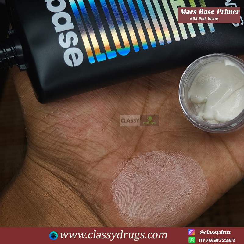 Mars Cosmetics Illuminati Base Dewy Primer With Highlighter #02 Pink Beam (Pair up)