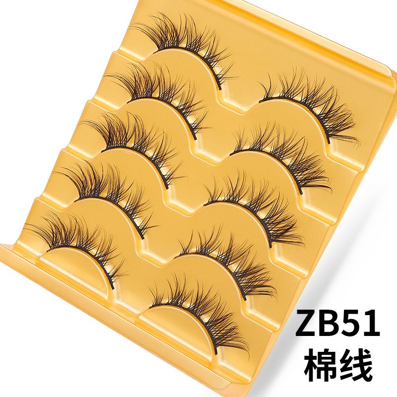 Segmented Fox-Style Eyelashes - 5 Pairs (zb51)
