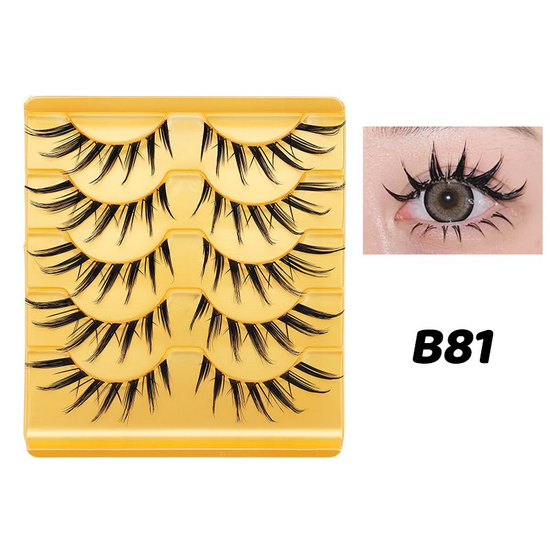Segmented Fox-Style Eyelashes - 5 Pairs (B81)