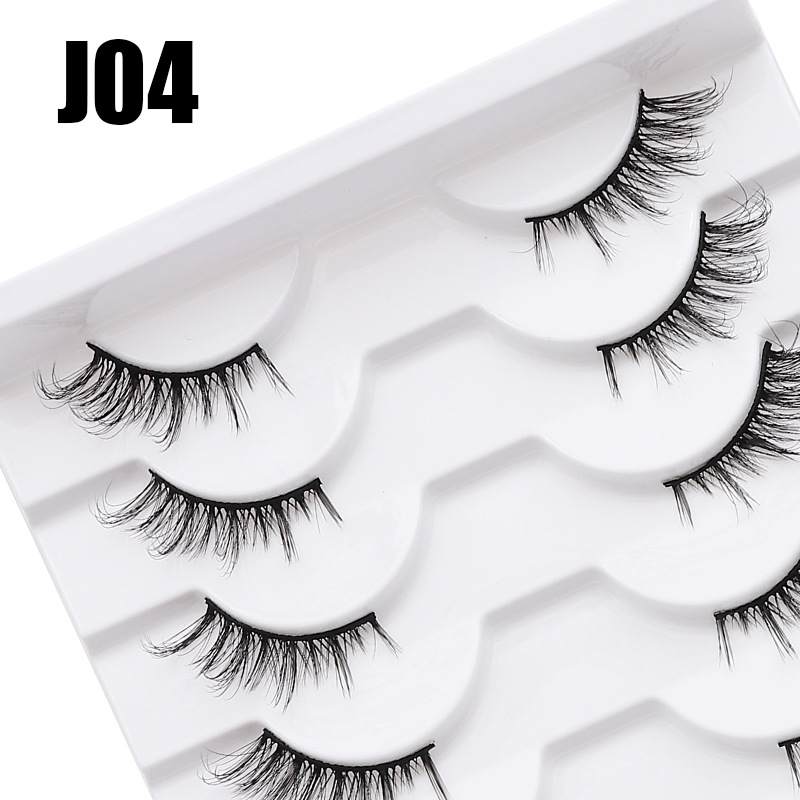 5 pairs Reusable Natural Half Corner lash (j04)
