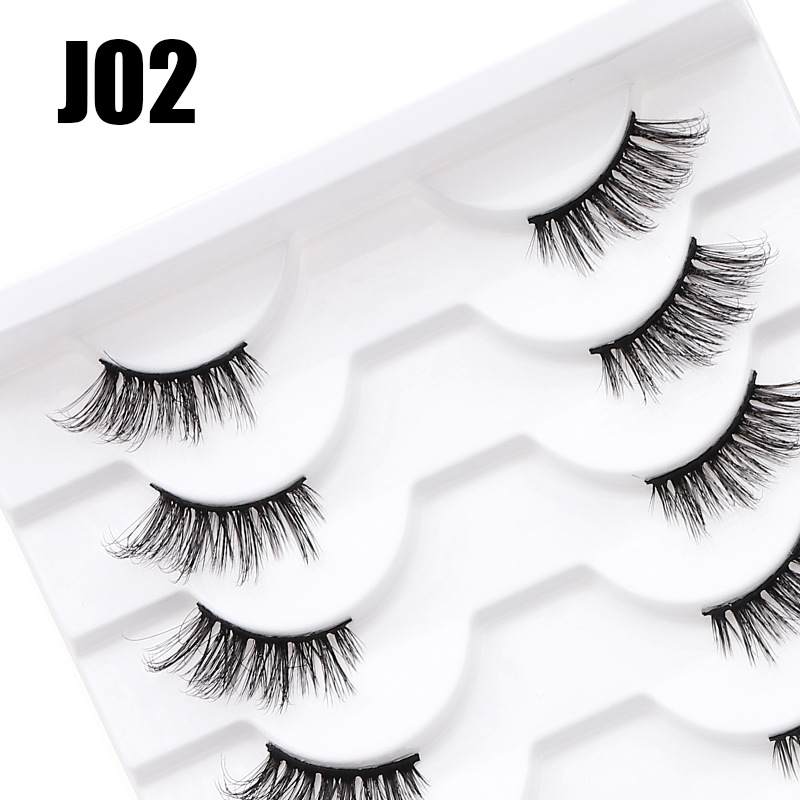 5 pairs Reusable Natural Half Corner lash (j02)