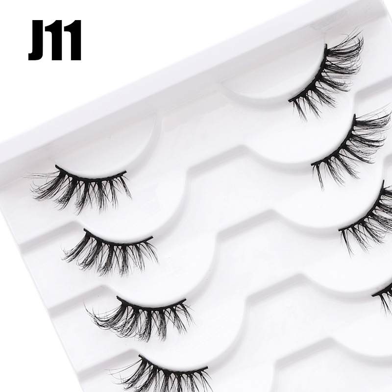 5 pairs Reusable Natural Half Corner lash (j011)
