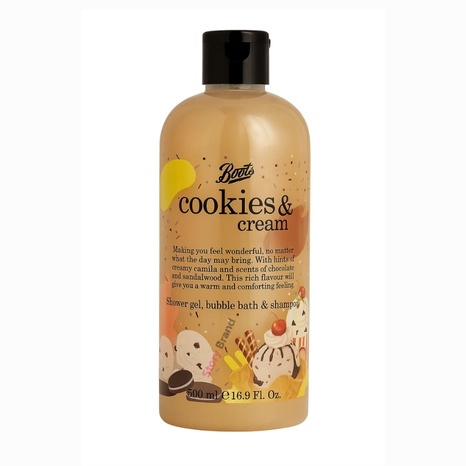 Boots Cookies & Cream 3-in-1 Shower Gel, Bubble Bath & Shampoo 500ml